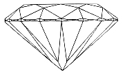 Talla brillante del diamante: vista de perfil Talla brillante del diamante: vista de perfil