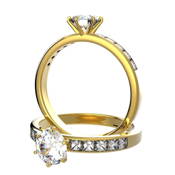 Anillo diamante de oro amarillo Anillo diamante de oro amarillo