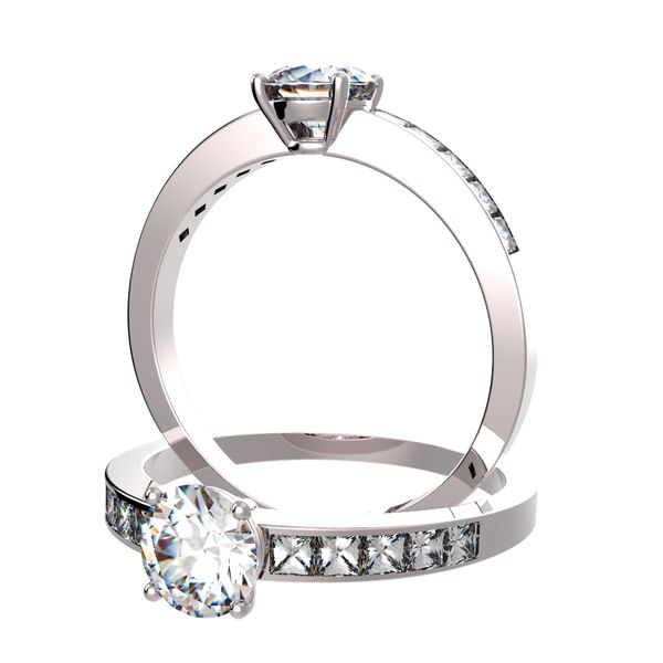 Anillo pavé de platino 4 garras