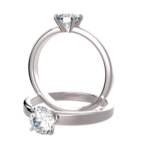 Anillo solitario 4 garras en platino, Ref. 4864