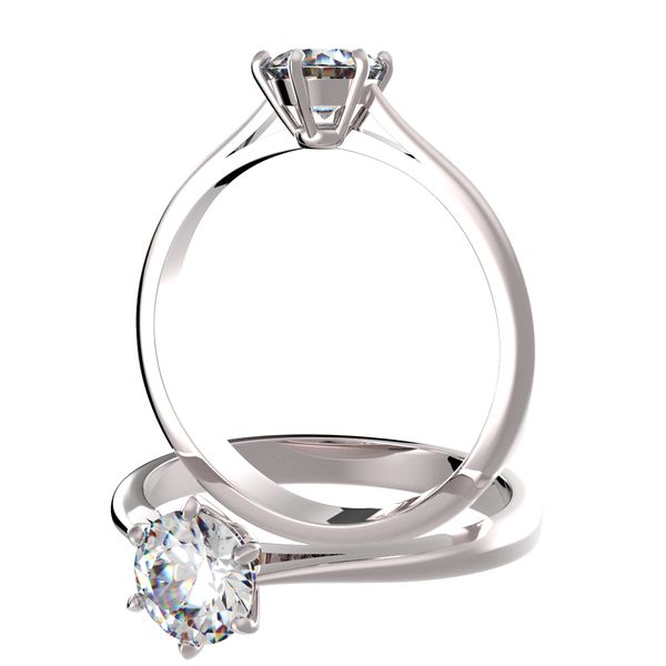 Anillo solitario 4 garras en platino, Ref. 4864