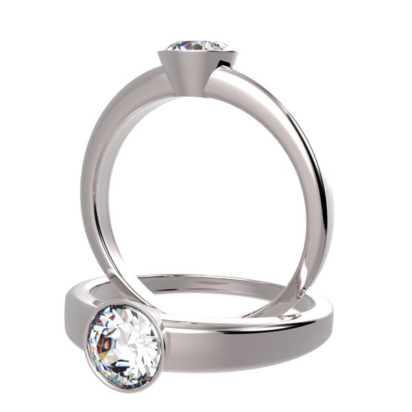 Anillo solitario 4 garras en platino, Ref. 4744