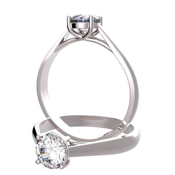 Anillo solitario engaste en bisel en platino, Ref. 4876