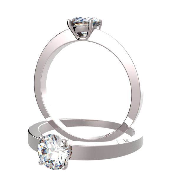 Anillo solitario 6 garras en platino, Ref. 4804